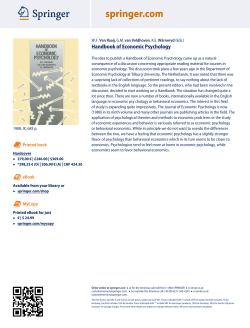 Handbook of Economic Psychology