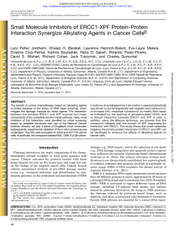 Small Molecule Inhibitors of ERCC1-XPF Protein