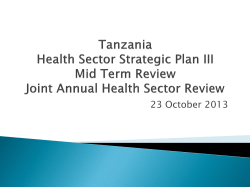 Tanzania Health Sector Strategic Plan III Mid Term