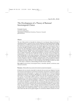 The Development of a Theory of Rational Intertemporal
