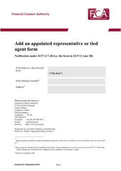 Add an appointed representative or tied agent form