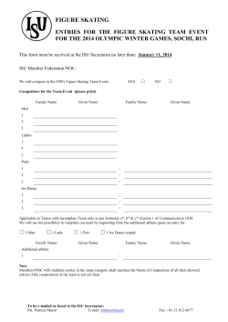 figure skating entries for the figure skating team event for the