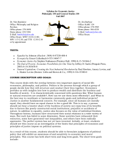 Syllabus for Economic Justice