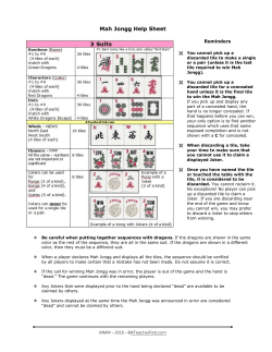 Mah Jongg Help Sheet
