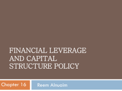 Financial Leverage and Capital Structure Policy