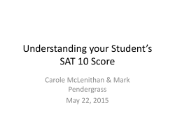 Understanding your Students SAT 10 Score