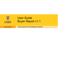 Buyer Report User Guide