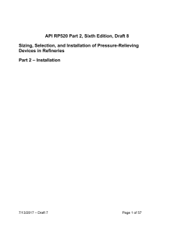 Sizing, Selection, and Installation of Pressure