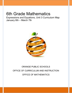 6th Grade Mathematics - Orange Public Schools