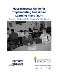 Massachusetts Guide for Implementing Individual Learning Plans (ILP)