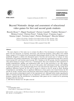 design and assessment of educational video games for first and