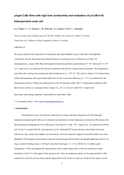 p-type CuBr films with high hole conductivity and - DORAS
