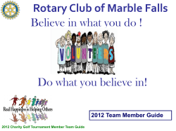 2012 MF Rotary Club Charity Golf Tournament Member Team Guide