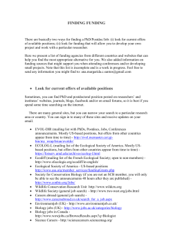 draft list of funding agencies - The International Biogeography Society