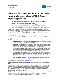 LSEG and Boat Services launch TRADEcho &ndash; new multi