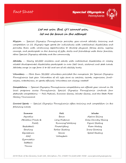 SOPA Fact Sheet - Special Olympics Pennsylvania