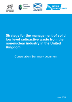 Strategy for the management of solid low level radioactive