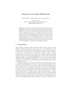 Autonomy and Agent Deliberation - Department of Information and