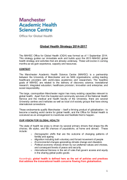 MAHSC Global Health Strategy