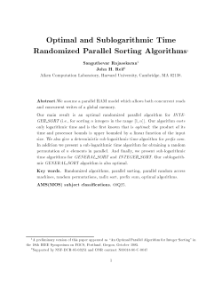 Optimal and Sublogarithmic Time Randomized