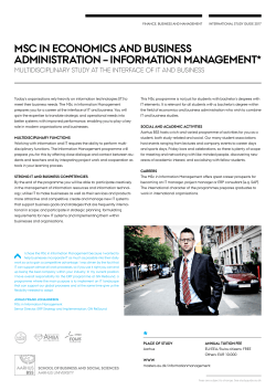 msc in economics and business administration &ndash; information