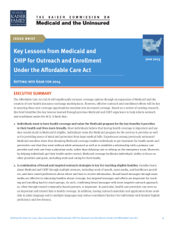 Key Lessons from Medicaid and CHIP for Outreach and Enrollment