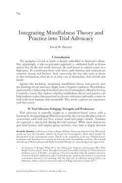 Integrating Mindfulness Theory and Practice into Trial Advocacy