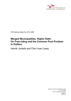 Merged Municipalities, Higher Debt: On Free