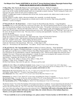 1st Place Play: One Foot in the Gravy by Howard Kingkade, Director