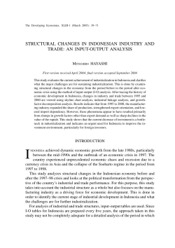 an input-output analysis - Institute of Developing Economies