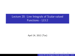 Line Integrals of Scalar-valued Functions