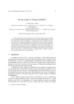On the origin of Turing instability