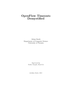 OpenFlow Timeouts Demystified - EECG Toronto