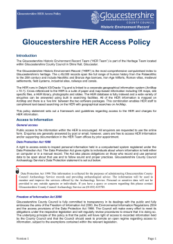 Gloucestershire HER Access Policy