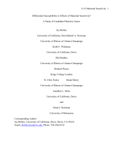 Differential Susceptibility to Effects of Maternal Sensitivity