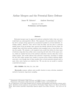 Airline Mergers and the Potential Entry Defense