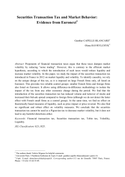 Securities Transaction Tax and Market Behavior: Evidence from