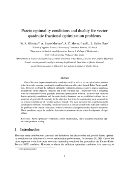 Pareto optimality conditions and duality for vector