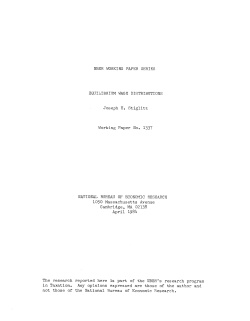 EQUILIBRIUM WAGE DISTRIBUTIONS Joseph E. Stiglitz Working