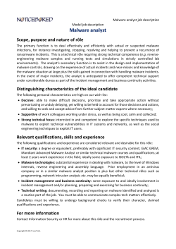 Malware Analyst - ISO 27001 Security