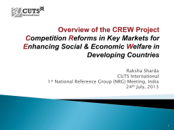 Overview of the CREW Project Competition Reforms in Key Markets