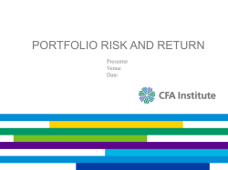 Portfolio Risk and Return: Part I (Ch. 5)