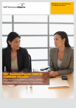 SAP® BusinessObjects™ EdgE BI, StAndArd PAckAgE