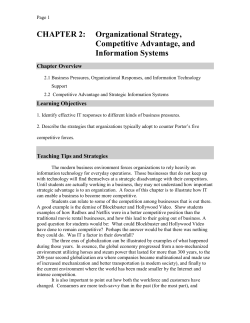 CHAPTER 2: Organizational Strategy, Competitive Advantage, and