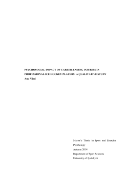PSYCHOSOCIAL IMPACT OF CAREER-ENDING