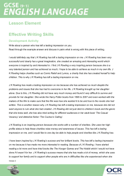 GCSE (9-1) English Language Lesson Element (Effective Writing