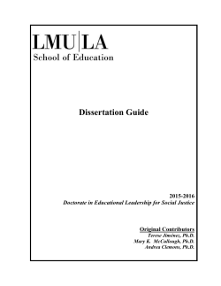 Dissertation Proposal Defense - LMU School of Education