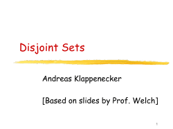 Disjoint Sets - TAMU Computer Science People Pages