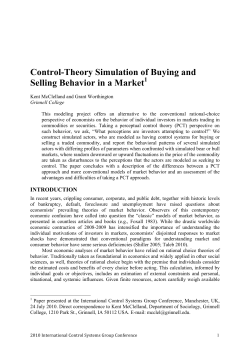 Control-Theory Simulation of Buying and Selling Behavior in a Market