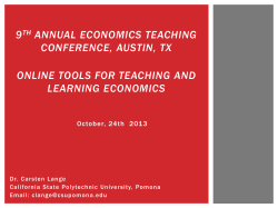 9th Annual Economics Teaching Conference, Austin, TX Online